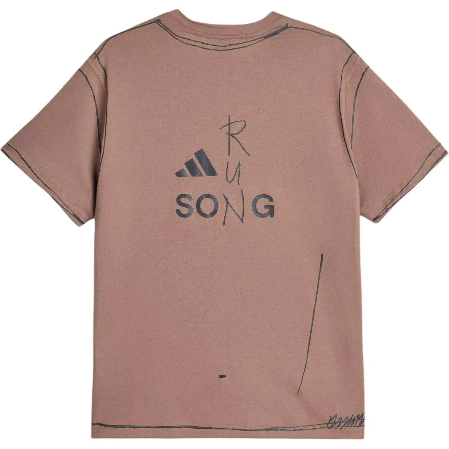 Футболка беговая SFTM Running T Shirt Unisex Adidas, Shadow Trace Brown — фото 3