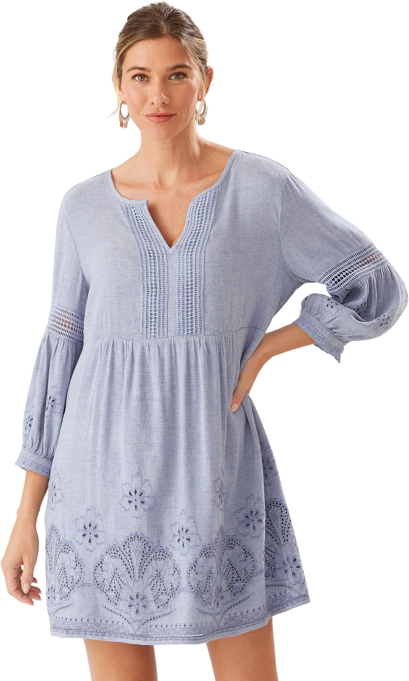 

Платье Tommy Bahama St. Lucia Split-Neck Dress, цвет Billowy Blue