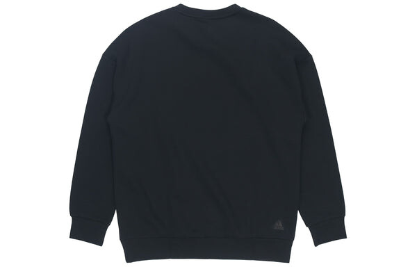 Толстовка adidas logo Applique Hooded Round-neck Loose Sweater Men Black, черный — фото 2