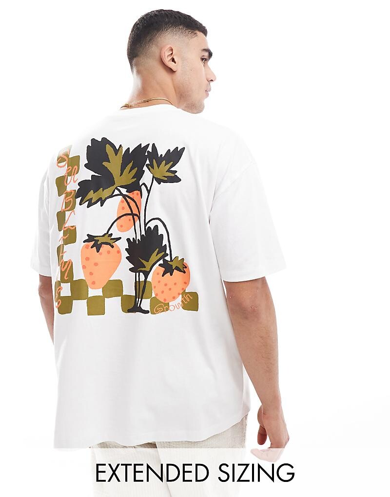 

ASOS DESIGN – белая футболка свободного кроя с принтом на спине
