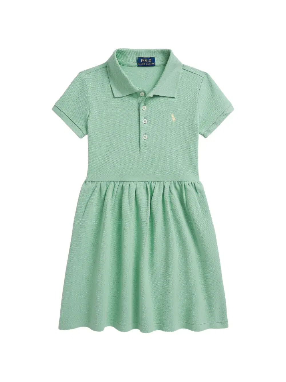 Сетчатое платье с воротником поло Polo Ralph Lauren Kids, зеленый