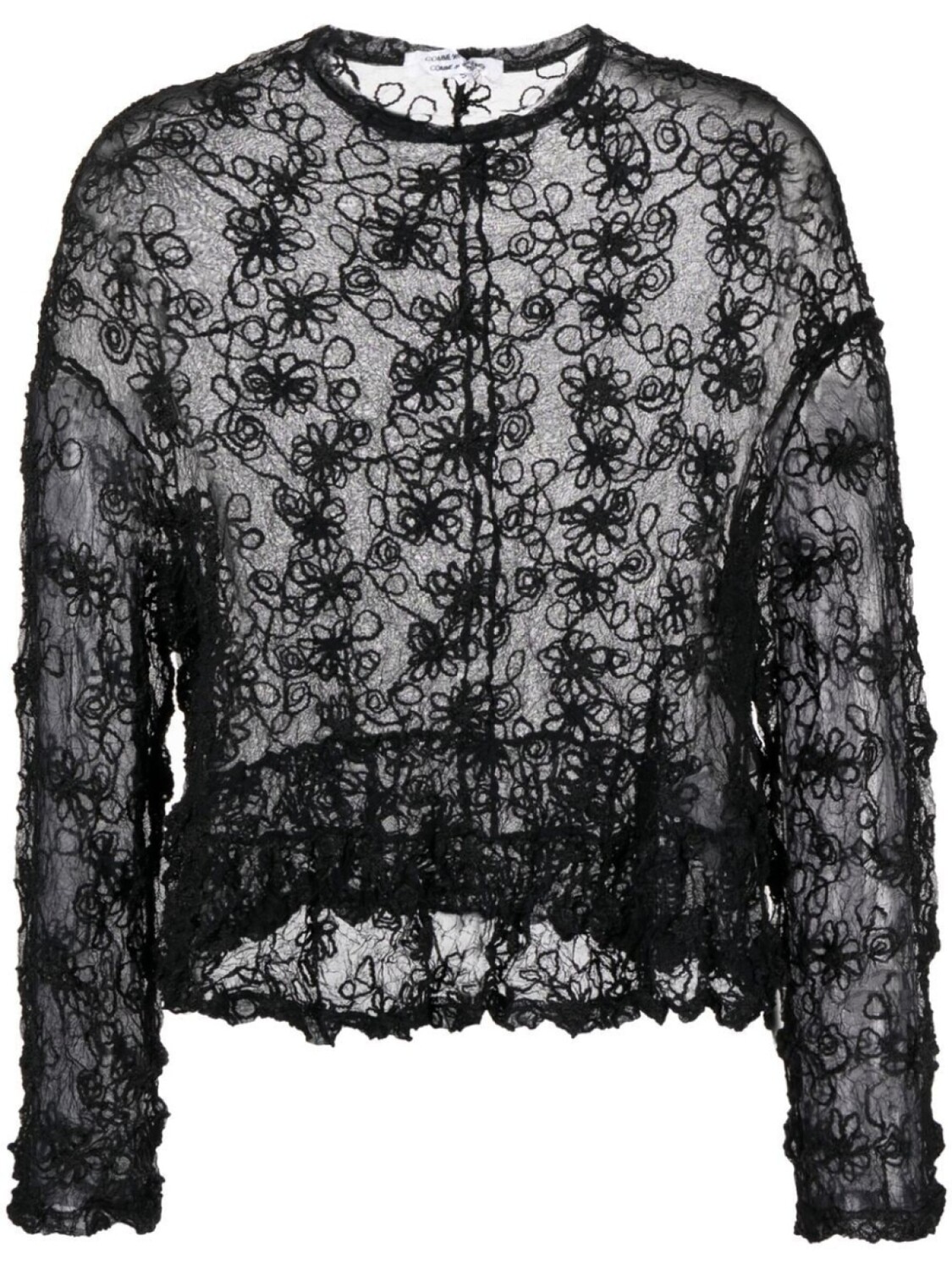 

Comme Des Garçons Comme Des Garçons прозрачная блузка с цветочной вышивкой, черный
