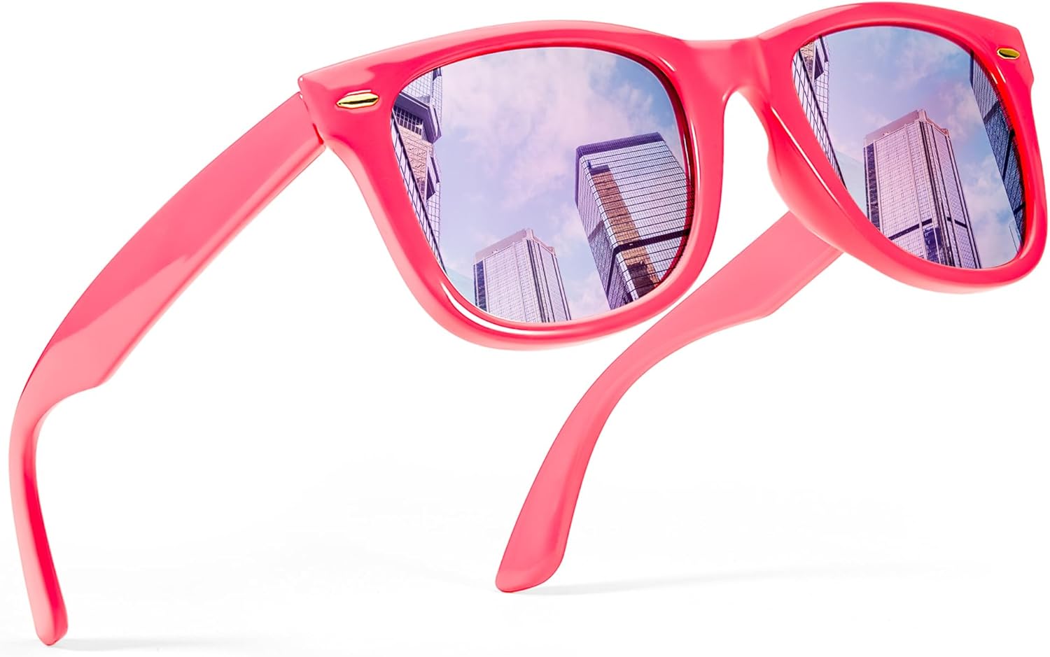 

Солнцезащитные очки FancyPink Retro с зеркальными линзами и поляризацией для женщин | Легкие и модные солнцезащитные очки с защитой от УФ-излучения UV400, S4-pink Frame Gold Rose Mirror Sunglasses