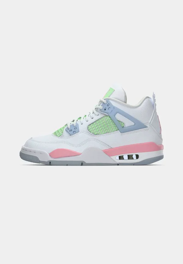 Кроссовки air jordan 4 retro унисекс Jordan, White/Med Soft Pink/Half Blue/Vapor Green — фото 2