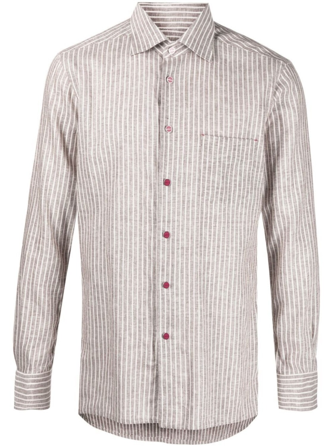 

Kiton полосатая рубашка с длинными рукавами, коричневый