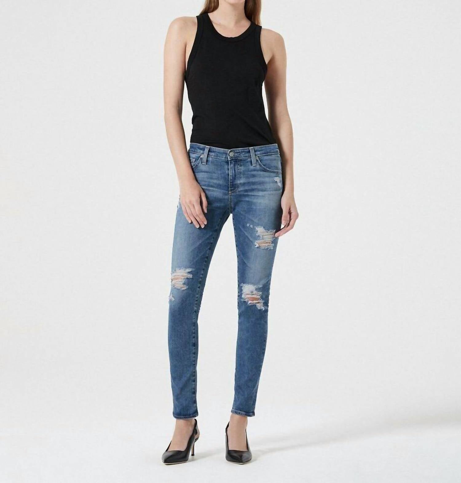 

13 лет Pacifica узкие джинсы до щиколотки синего цвета AG Jeans