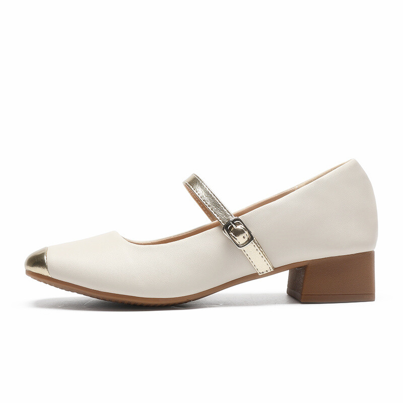 Туфли Мэри Джейн женские Zhr, цвет Beige Gold