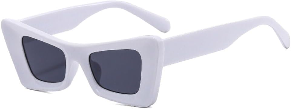 

Популярные модные солнцезащитные очки «кошачий глаз» для женщин, ретро-очки с защитой от УФ-излучения UV400 для мужчин, трендовые красно-желтые солнцезащитные очки MTZJH, White Grey