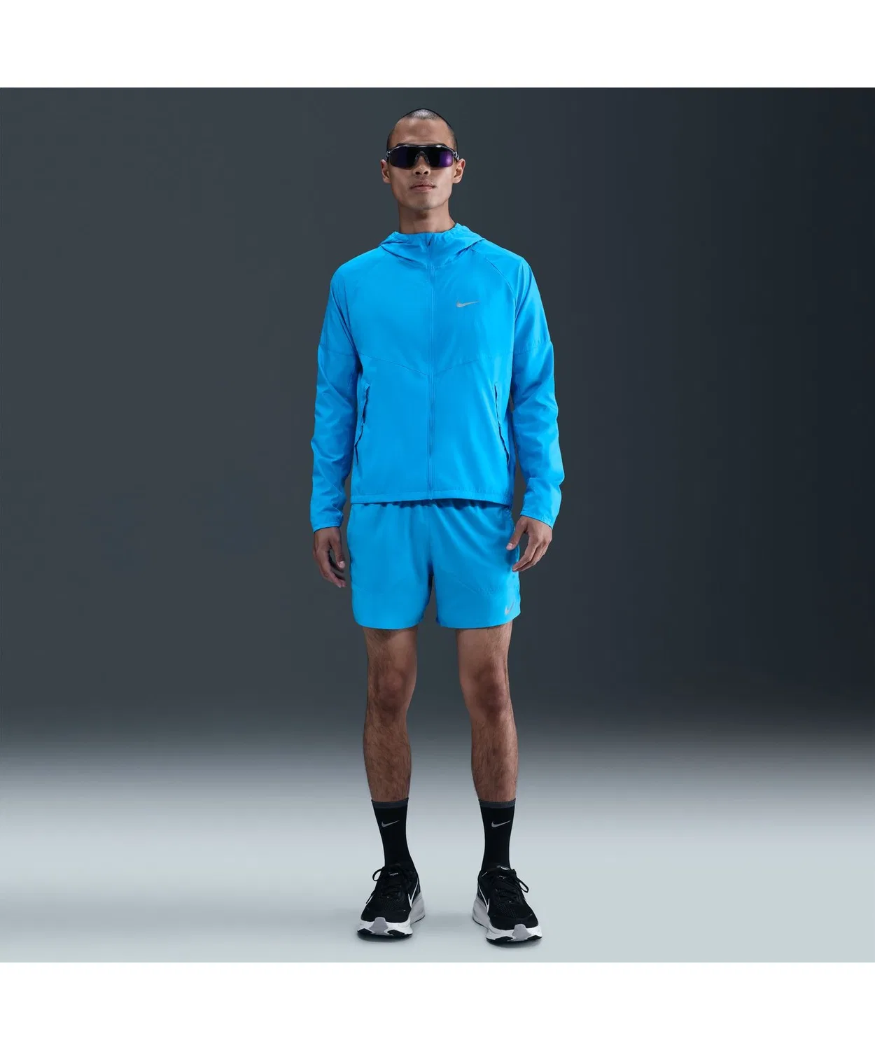 Куртка-худи Nike RPL Miler, переработанный полиэстер, синяя — фото 3