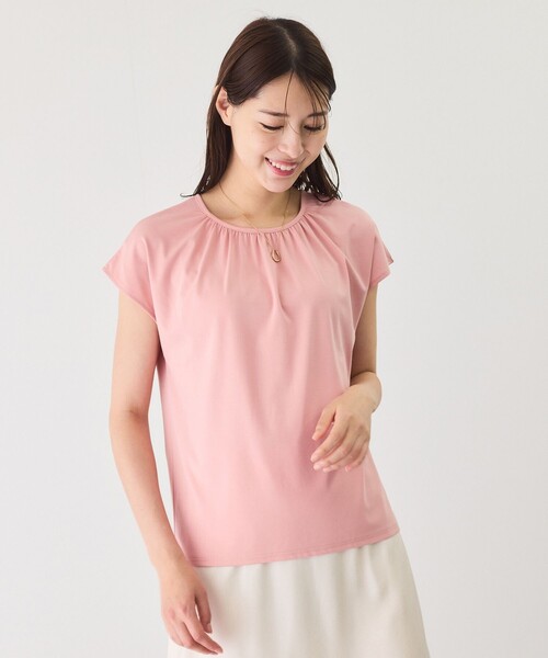 

Топ мерсеризованный с французскими рукавами Jayro, розовый