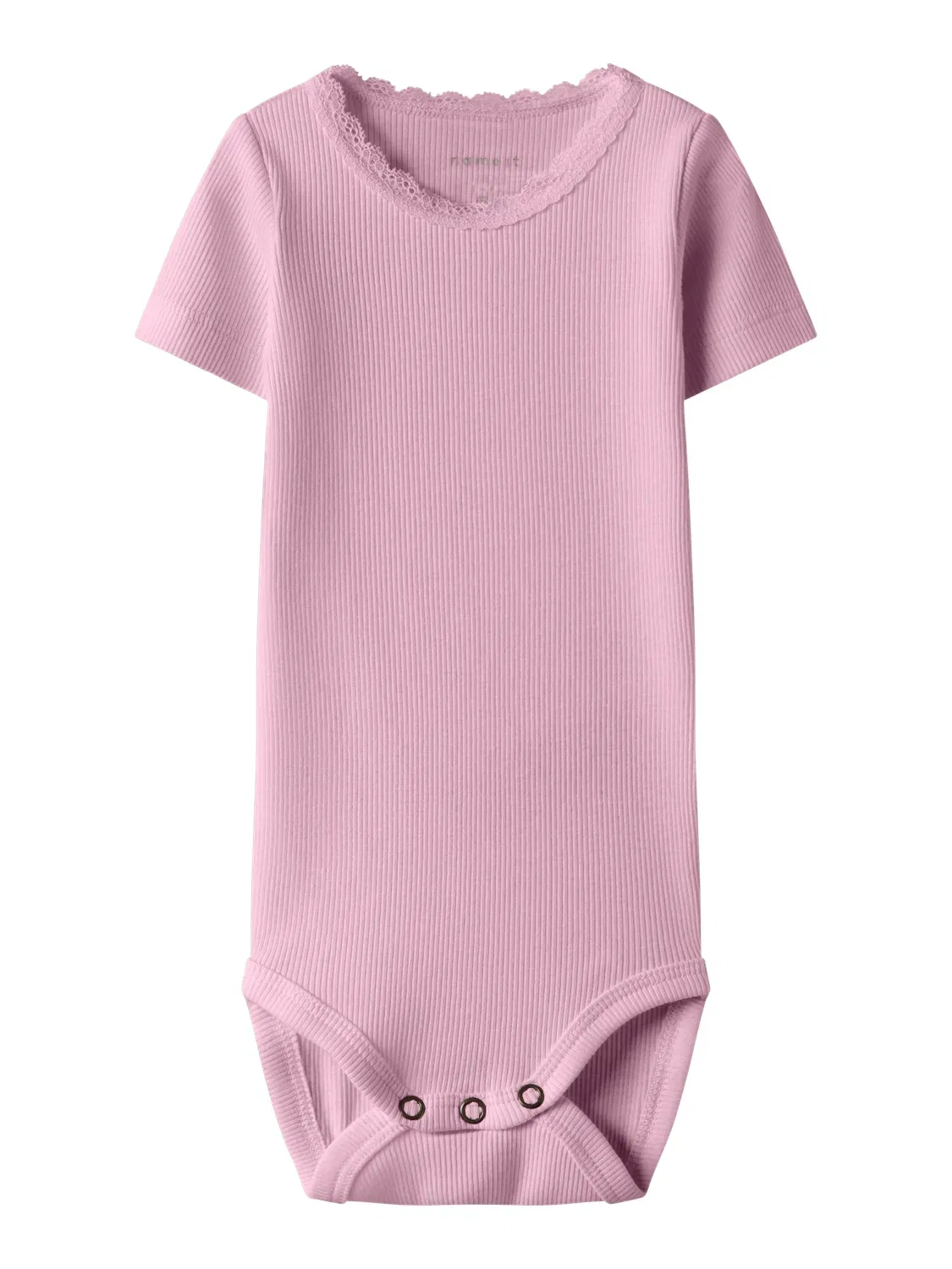 Боди с коротким рукавом с кружевом, Name it, fragrant lilac