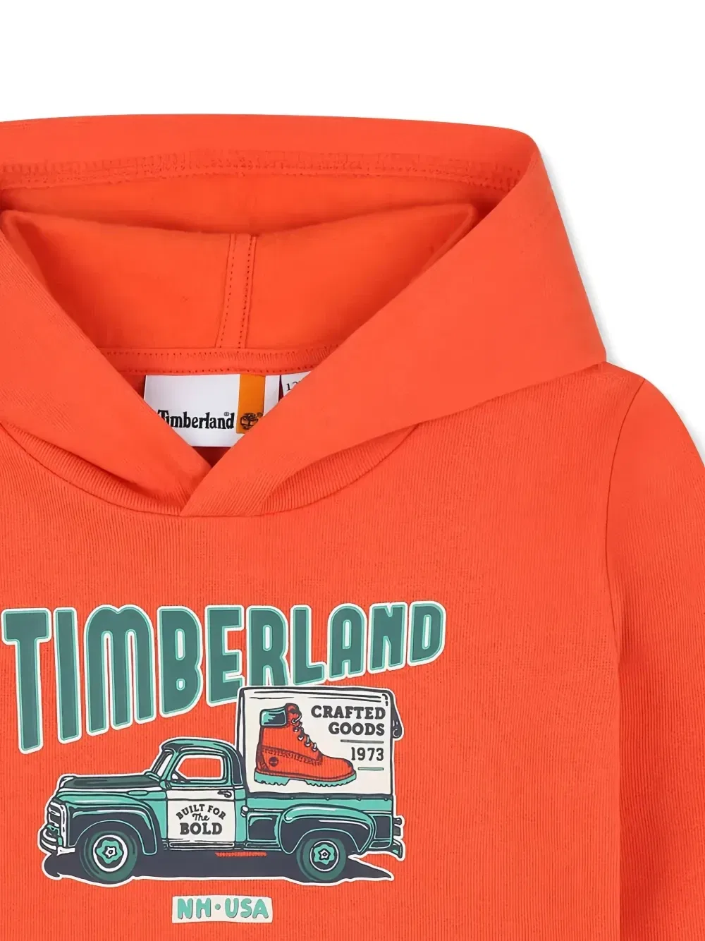 Худи с графичным принтом Timberland Kids, оранжевый — фото 3