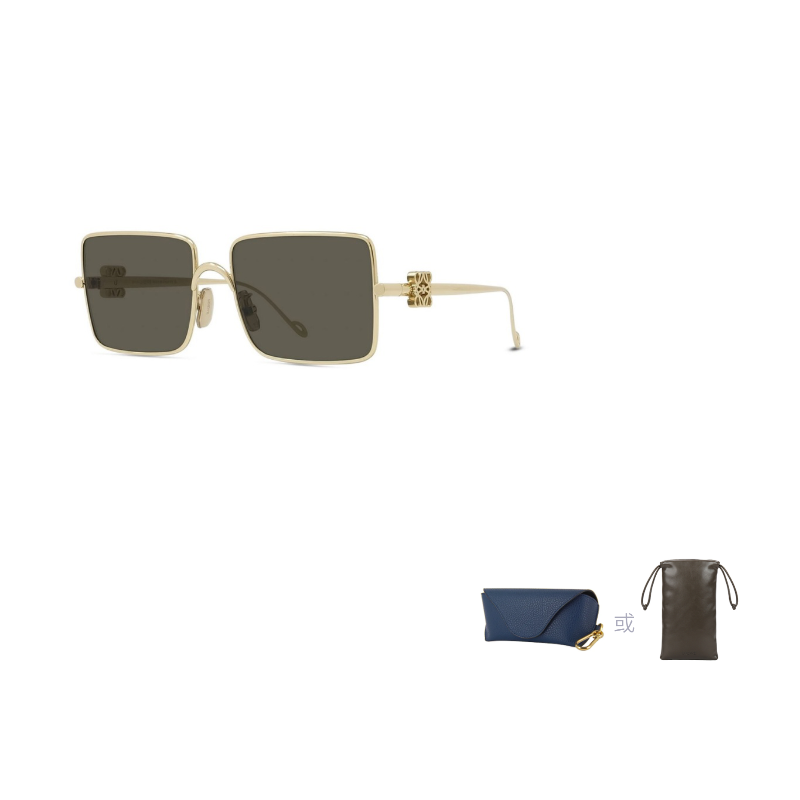 

LOEWE Металлические квадратные солнцезащитные очки женские Gold, Gold
