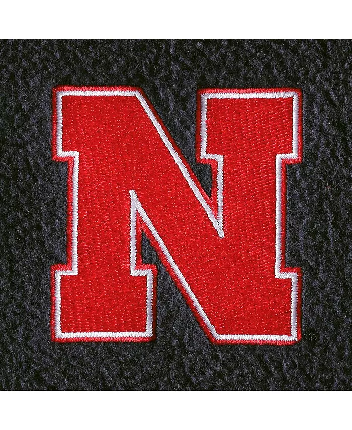 Мужской черный жилет Nebraska Huskers с застежкой-молнией adidas — фото 2
