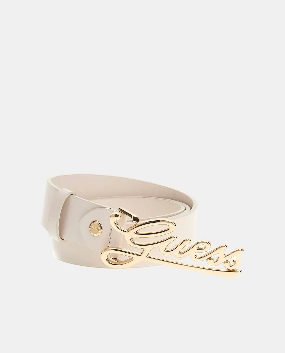 

Женский гладкий ремень с металлической пряжкой Guess, белый