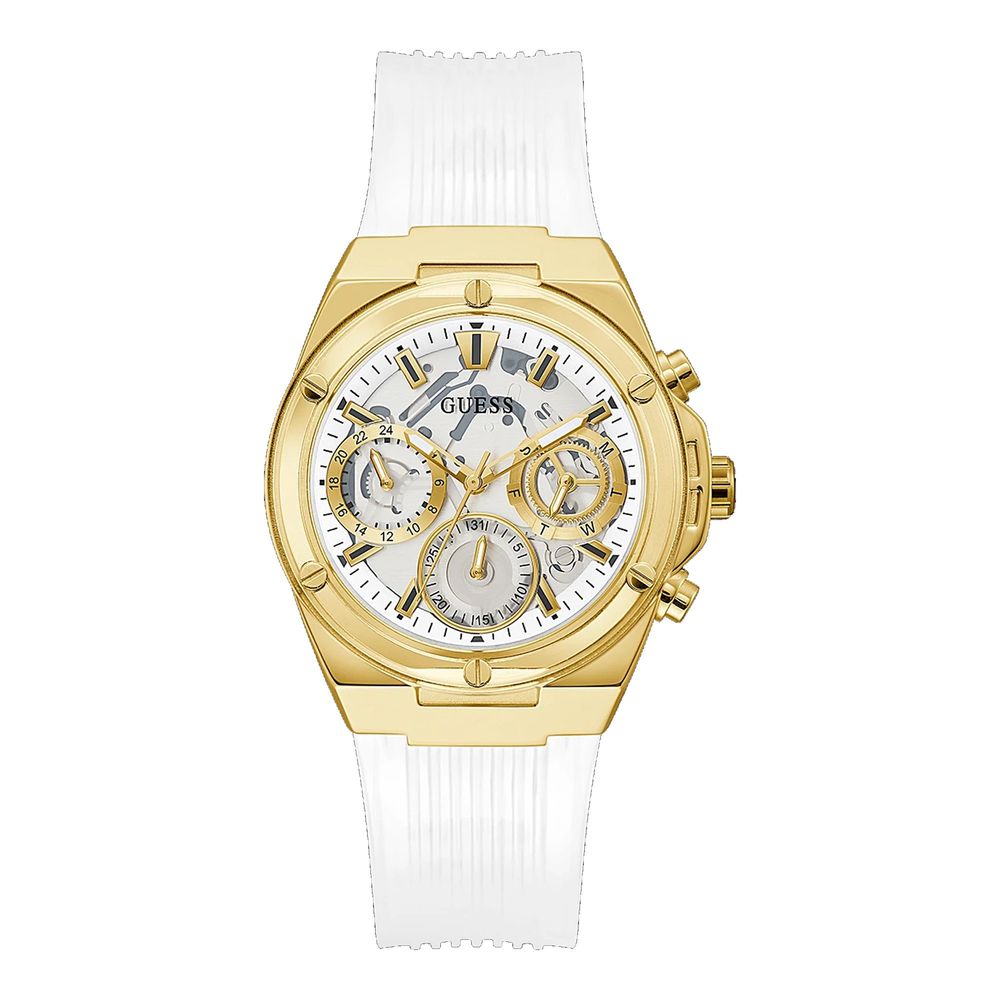 

Белые резиновые часы Guess