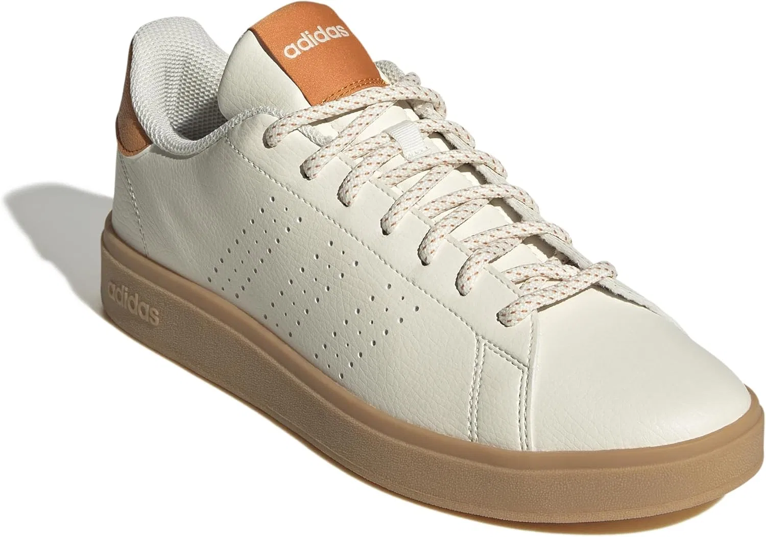 Кроссовки Adidas Unisex Advantage Base 2.0, Off White Off White Focus Orange — фото 3