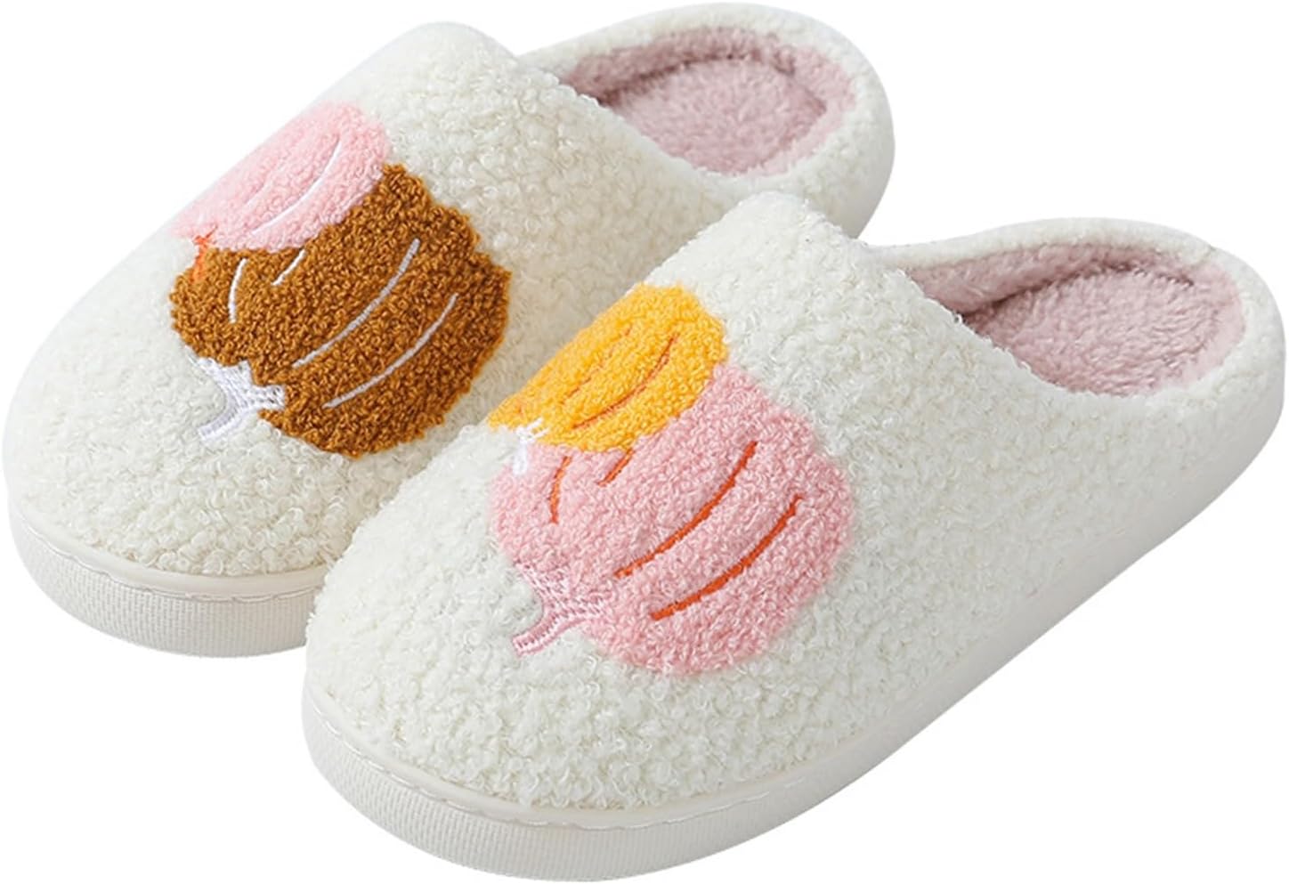 

Домашние тапочки на Хэллоуин для женщин и мужчин, милые, жутковатые, забавные, пушистые, из пеноматериала с эффектом памяти, теплые Generic, белый