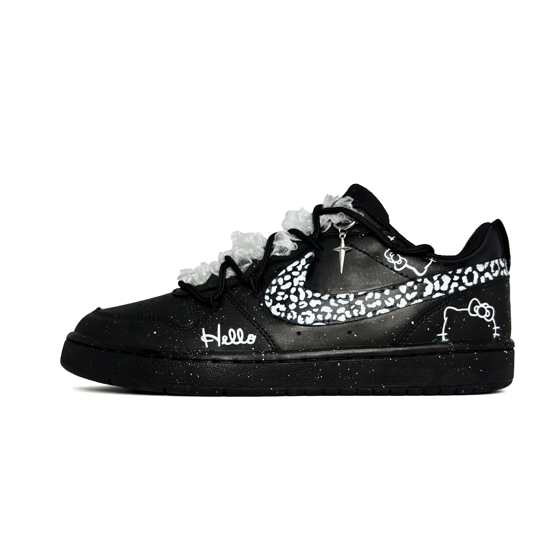 

Nike Кроссовки Court Borough Lace Kitten, Cute, Cute Pet Design, синтетическая кожа, устойчивые к истиранию и скольжению, низкие