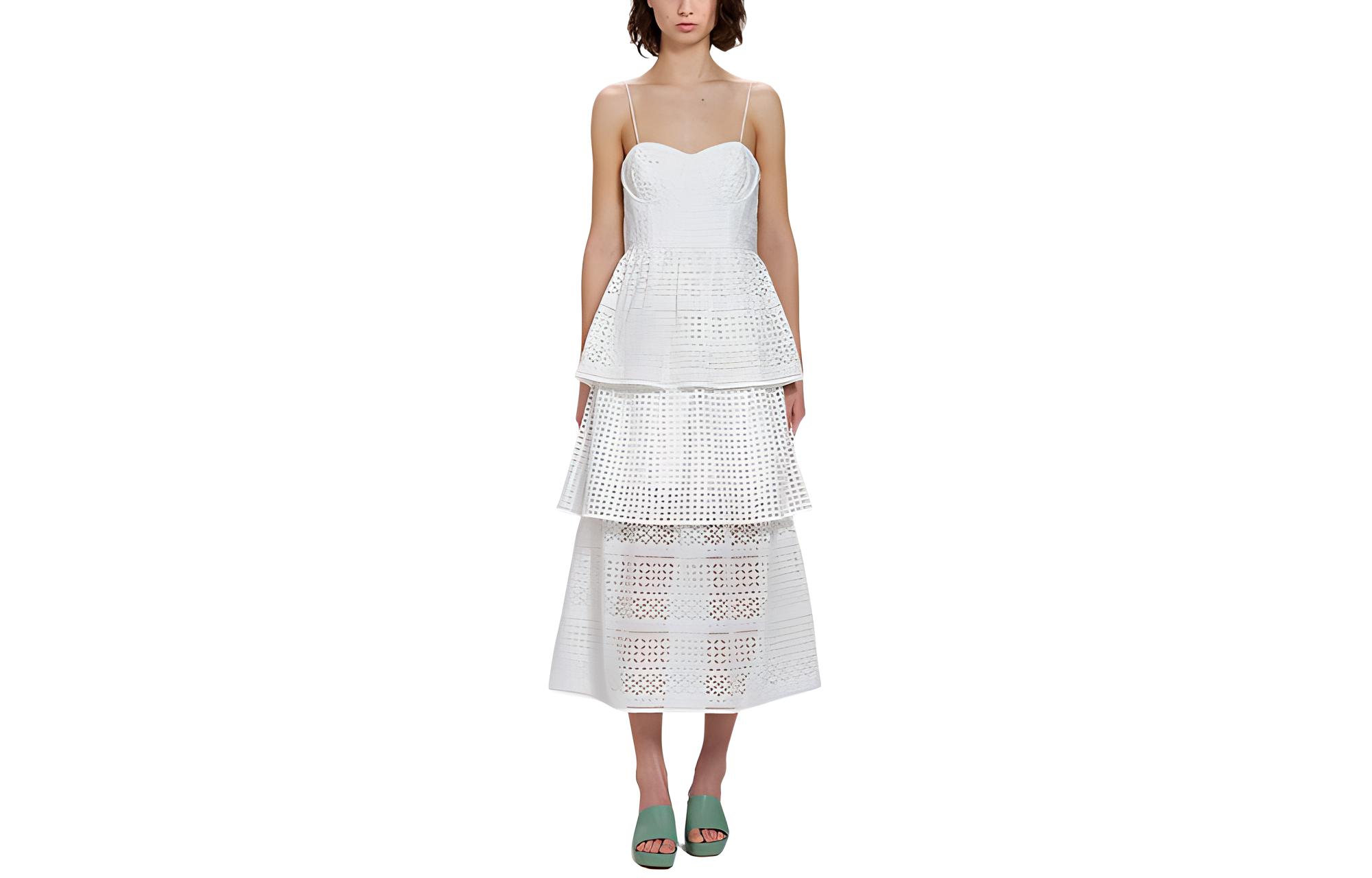 

Self Portrait FW22 Слип-платье Женское Белое Self-portrait