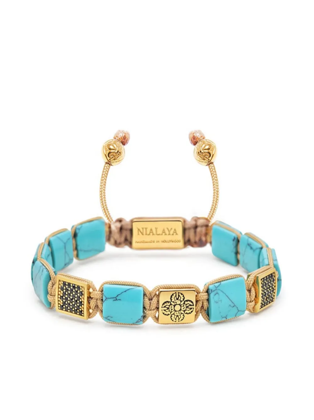 

Регулируемый браслет с камнями Nialaya Jewelry, золотой