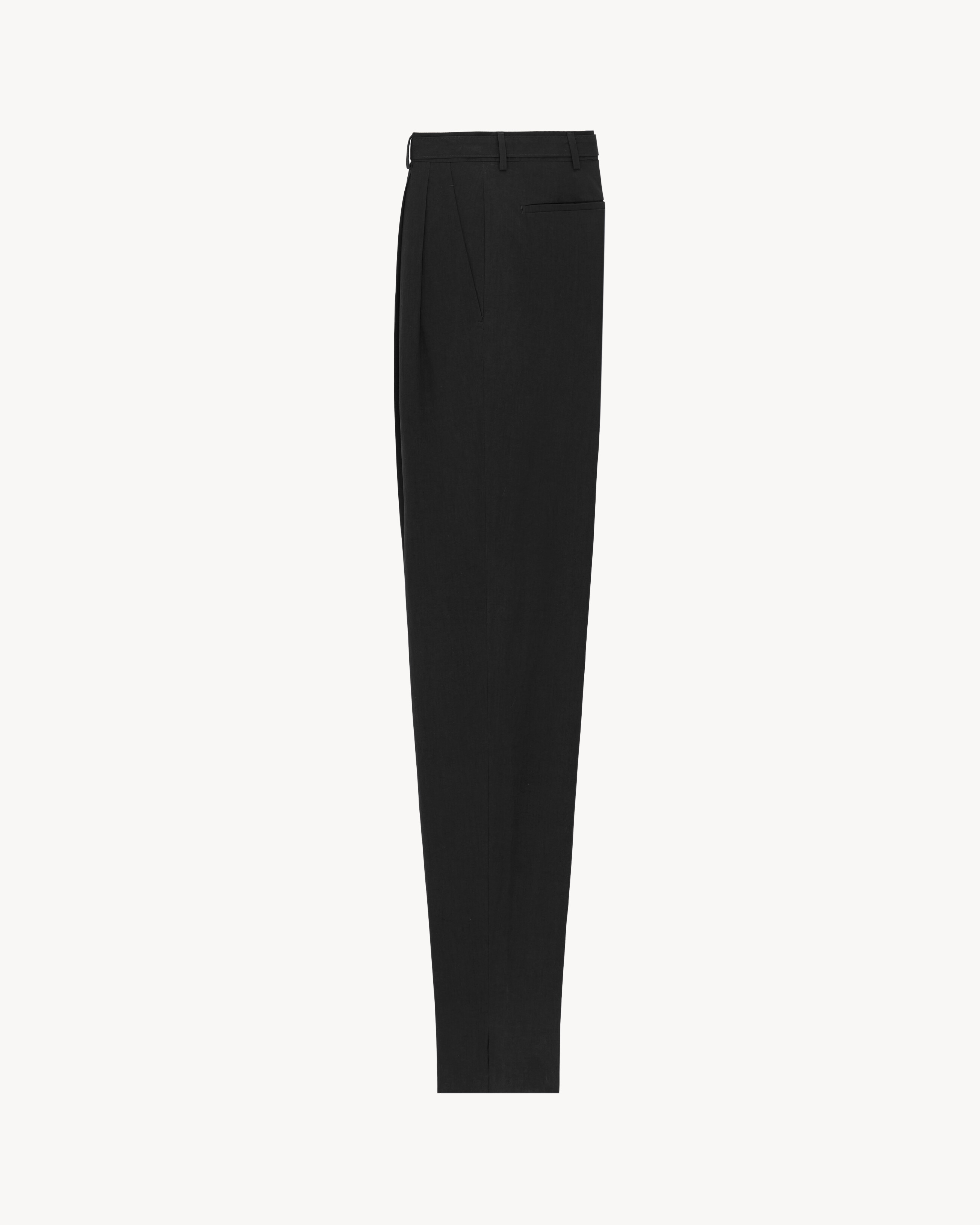 Брюки с поясом из хлопкового поплина Saint Laurent, черный — фото 2