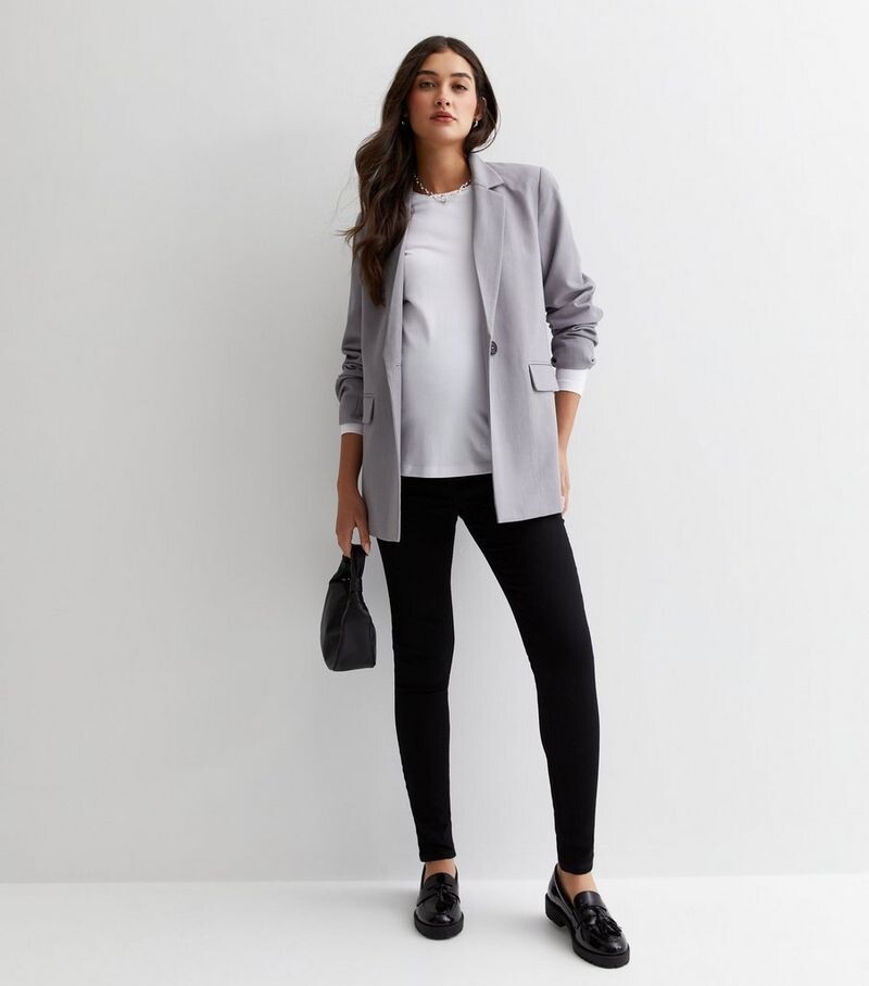 

Черные джеггинсы с завышенной талией для беременных Emilee New Look, черный