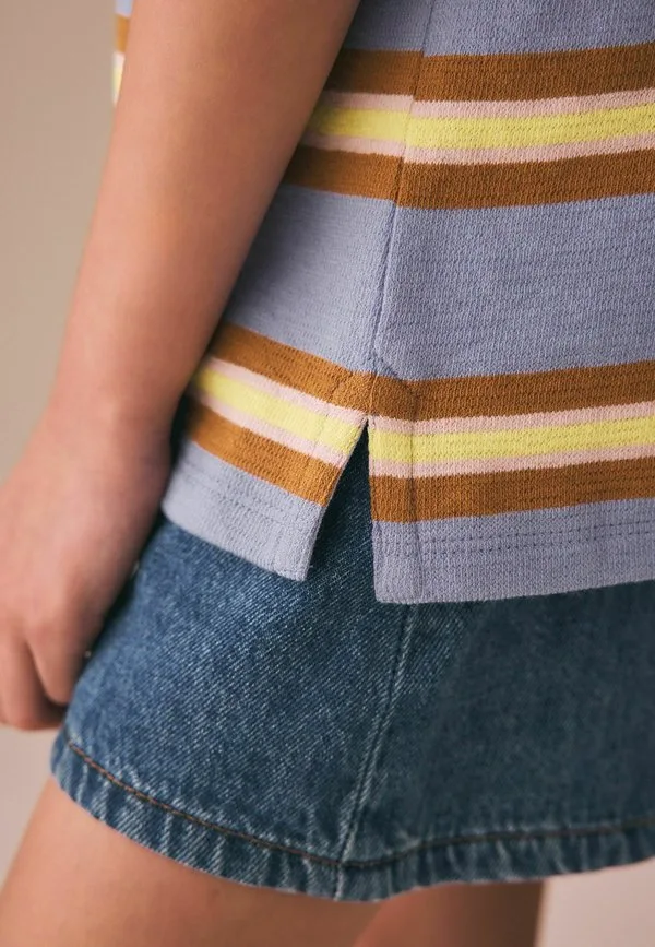 Регбийная футболка с коротким рукавом стандартного кроя. рубашка-поло Next, Purple Stripe — фото 4