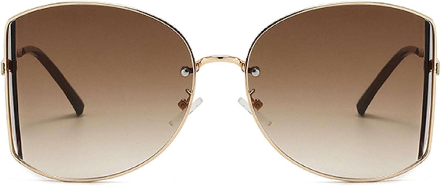 

Большие овальные солнцезащитные очки в стиле панк для женщин, 2025 год, роскошные винтажные солнцезащитные очки в металлической оправе для женщин, очки для вождения на открытом воздухе, защита от УФ-излучения UV400 mincl, C3