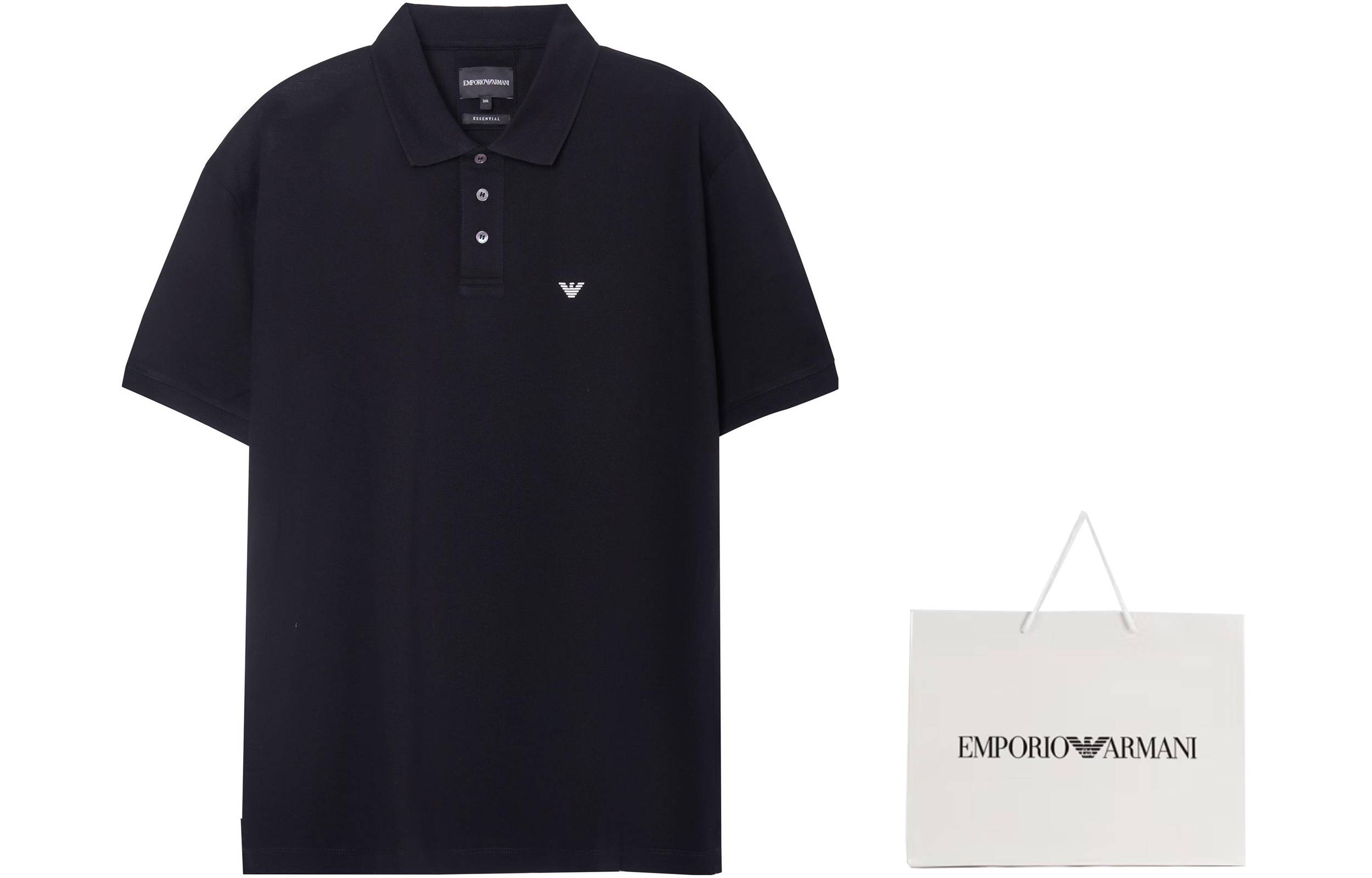 Микро Игл Мерсеризованная Пике Поло Футболка EMPORIO ARMANI, Черный — фото 3