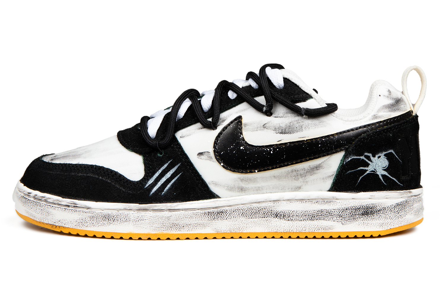 

Nike Кроссовки для скейтбординга мужские low top, черные белые, с технологией амортизации Court Borough и износостойкие