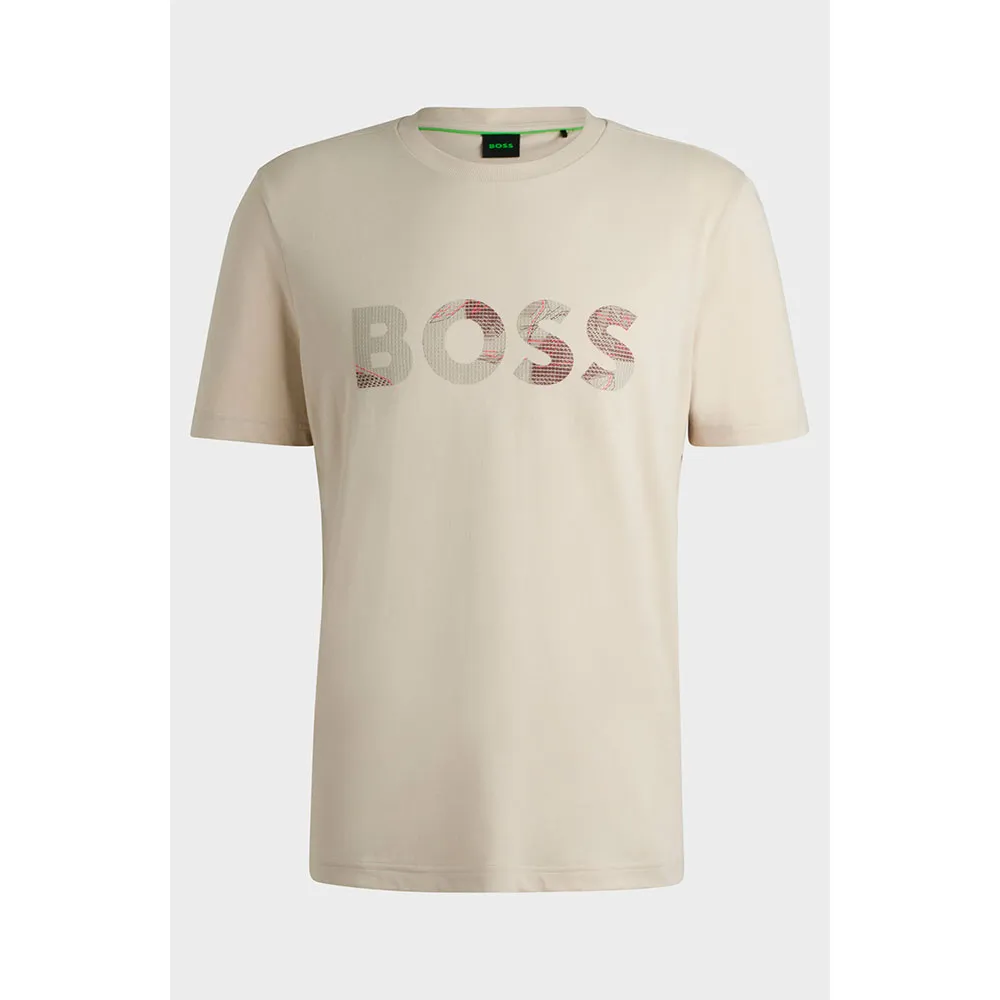 

Футболка с коротким рукавом BOSS Logo Glamping, бежевый