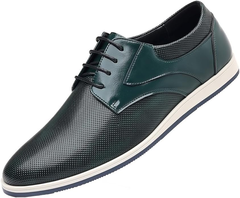 

Мужские кожаные кеды Santimon, повседневные оксфорды, низкие кроссовки, зеленый