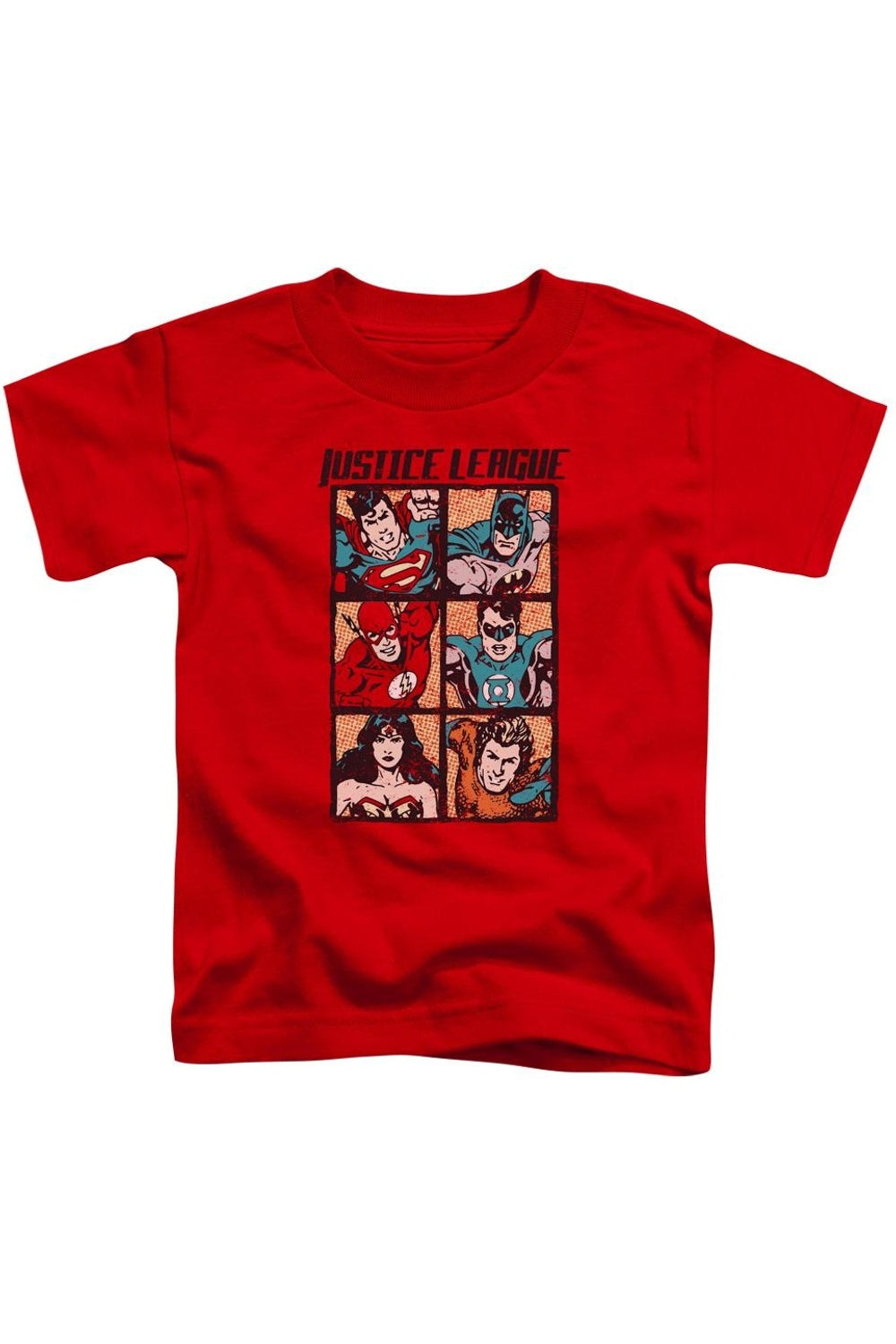 

Футболка с панелями Justice League of America для детей Gildan, красный