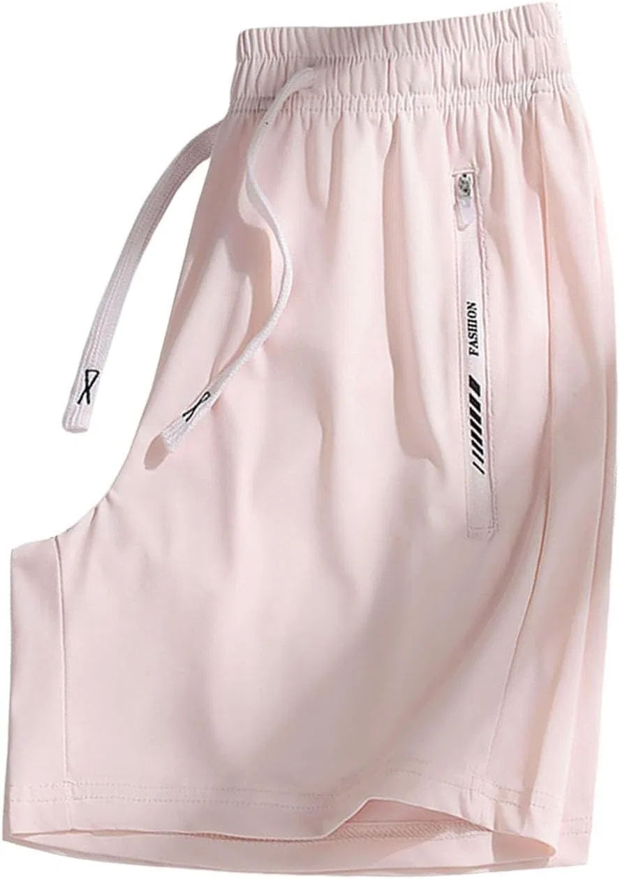 Шорты из льняного шелка, быстросохнущие, Unisex, Z06 Light Pink — фото 3