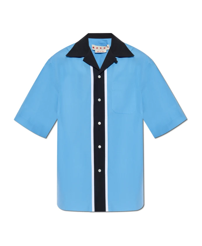 

Рубашка с коротким рукавом Marni, синий