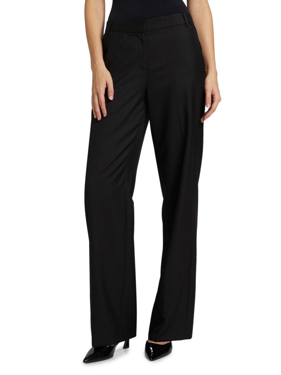 

Прямые брюки Misty из смесовой шерсти с высокой талией Kobi Halperin, черный