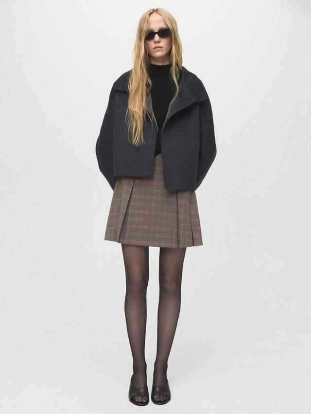 

Гранж плиссированная мини-юбка Mango, Medium Brown