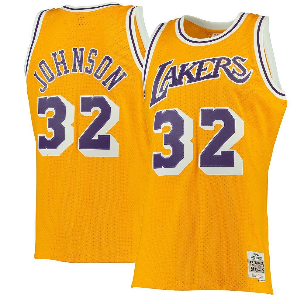 

Мужское джерси Mitchell & Ness Magic Johnson Gold Los Angeles Lakers Hardwood Classics Swingman, цвет Lak Gold