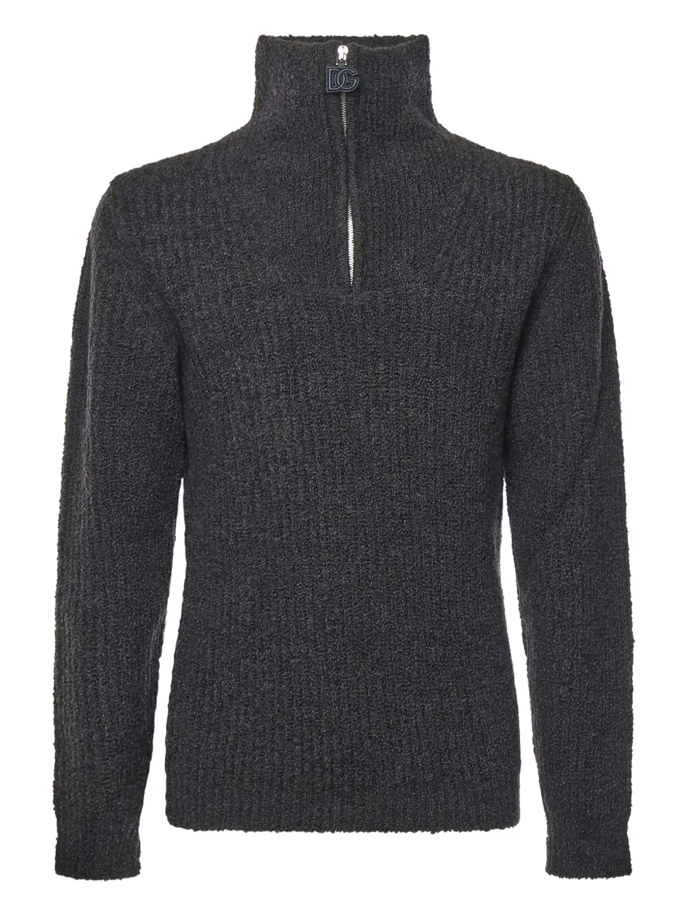

Свитер с высоким воротником на молнии DOLCE & GABBANA, серый