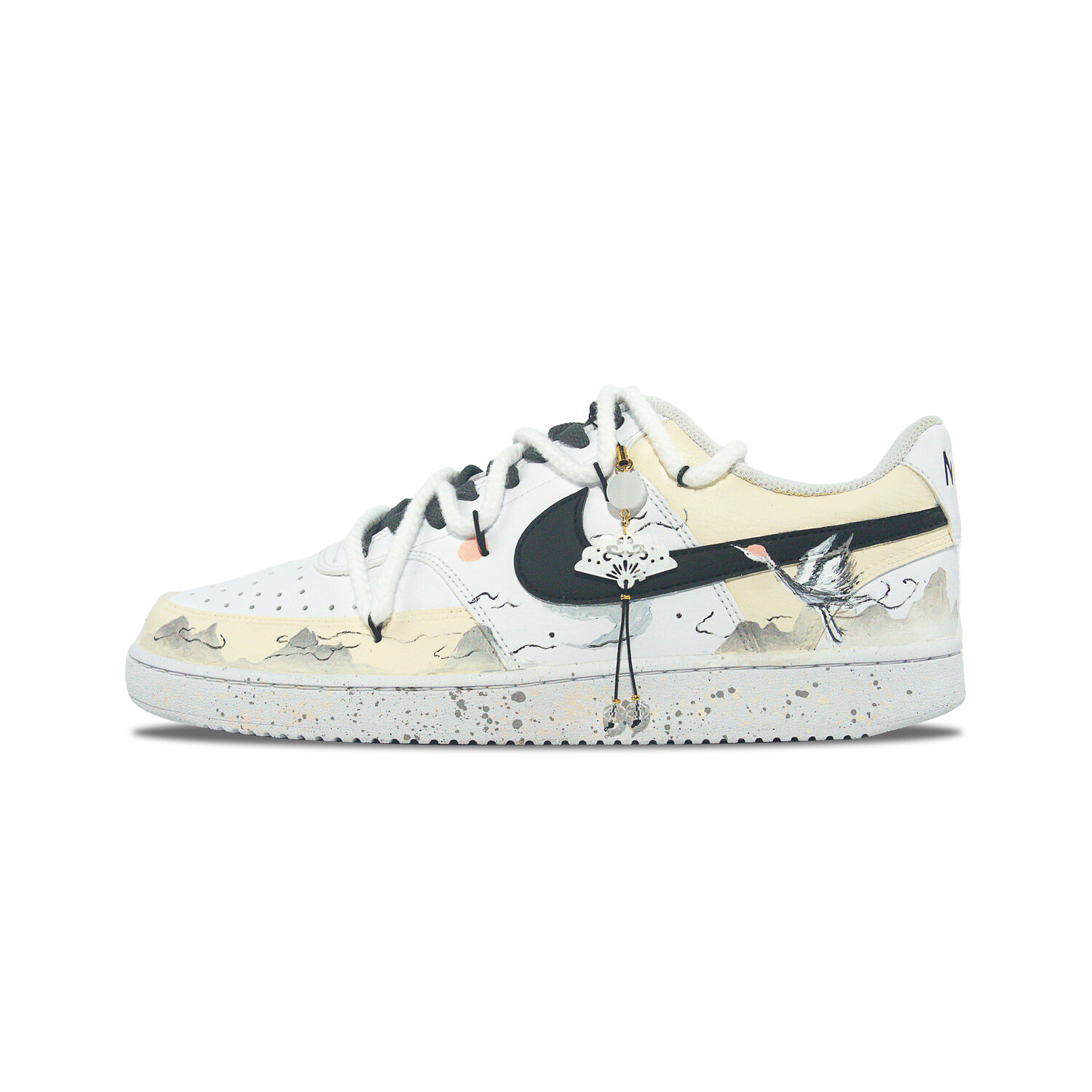

Кроссовки Nike Court Vision 1 Skateboard Shoes Men Low-Top Black White, Черный, Кроссовки Nike Court Vision 1 Skateboard Shoes Men Low-Top Black White