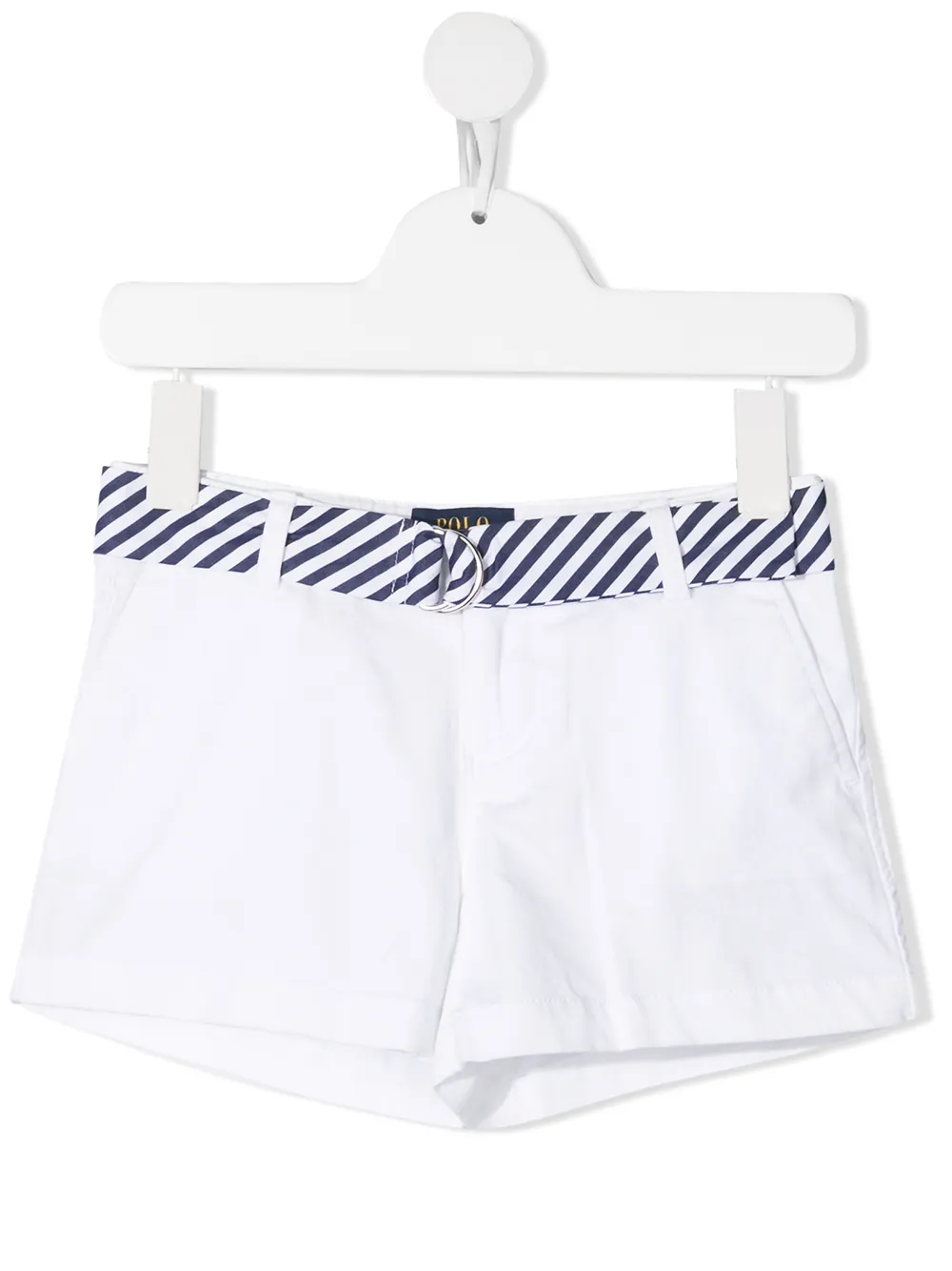 

Шорты с поясом в полоску POLO RALPH LAUREN KIDS, белый