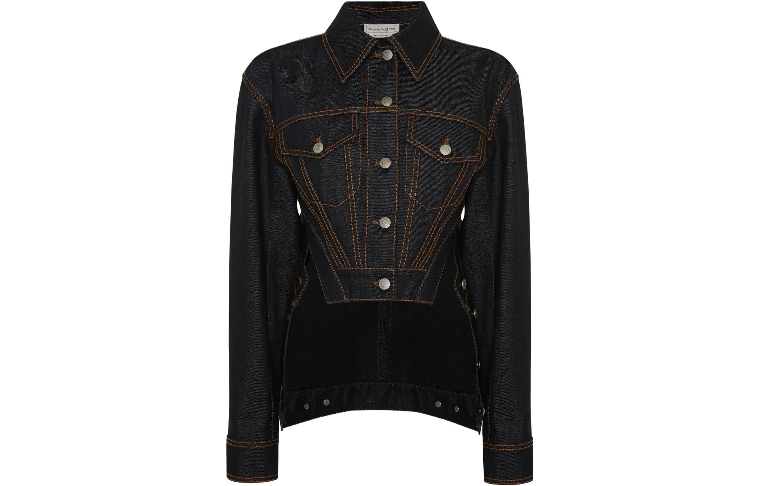 Alexander McQueen Джинсовая куртка женская синяя, Blue — фото 3