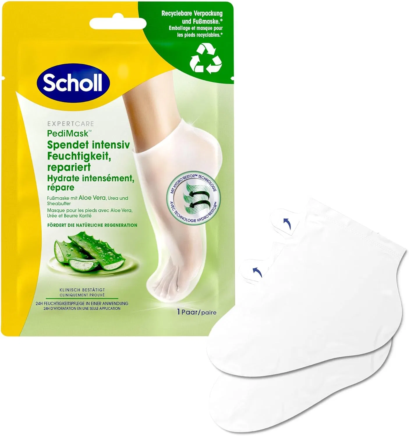 Интенсивная питательная маска для ног Scholl Expertcare с алоэ вера Dr. Scholl'S