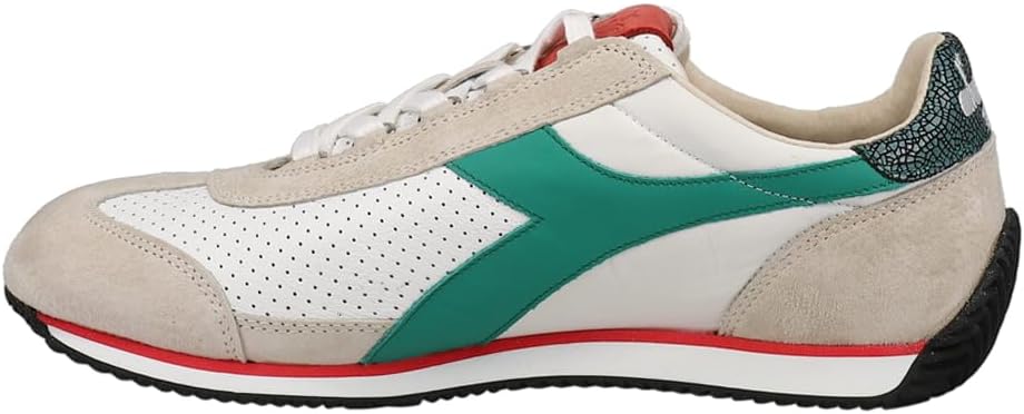 Мужские кроссовки Diadora Equipe Italia с шнуровкой, повседневные - зеленые, слоновая кость — фото 3
