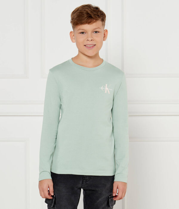 

Лонгслив детский Calvin Klein Jeans хлопковый, зеленый