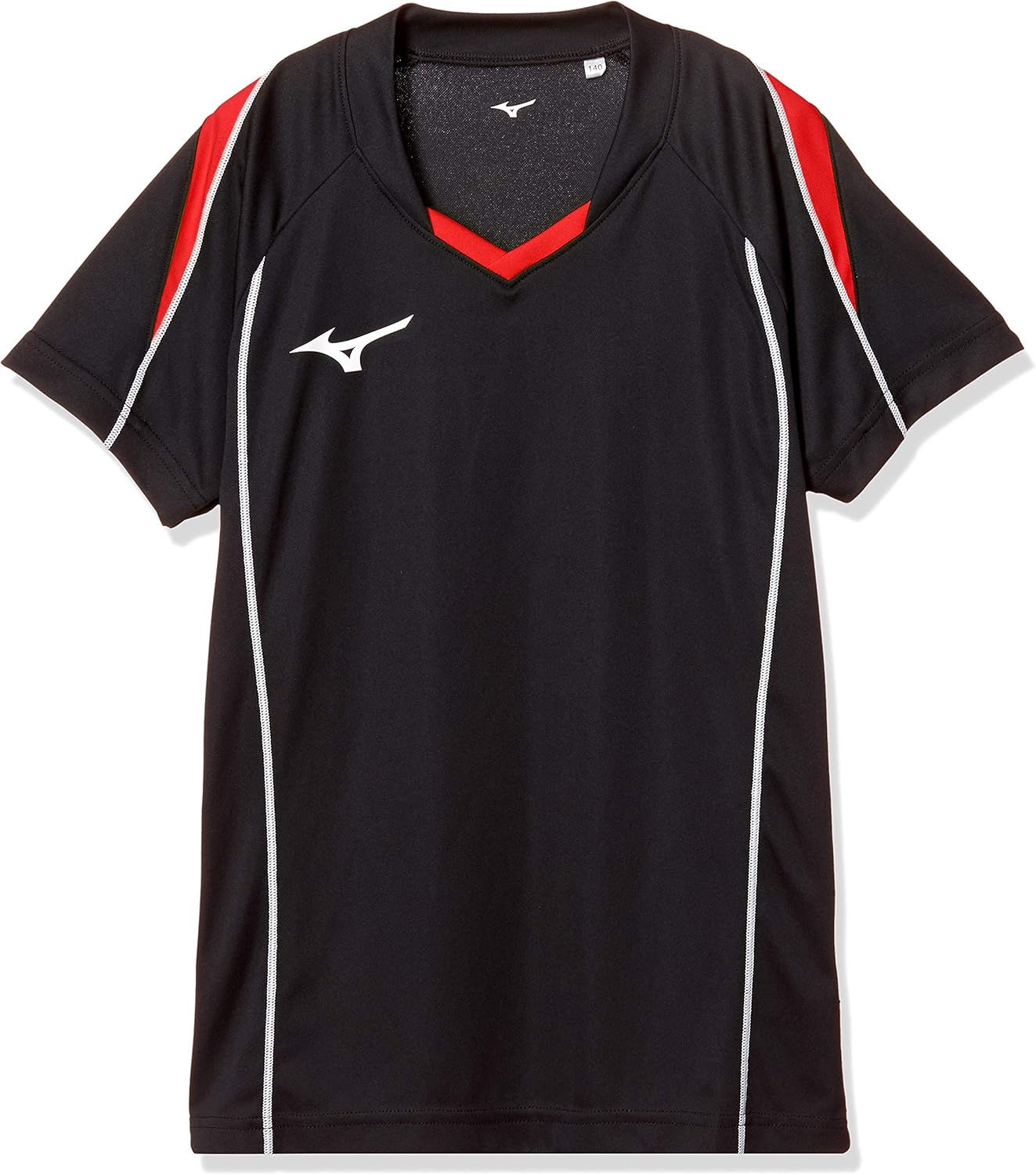 

Волейбольная игровая футболка Mizuno, с коротким рукавом, для тренировок, клубных мероприятий, унисекс, детская, черный/красный