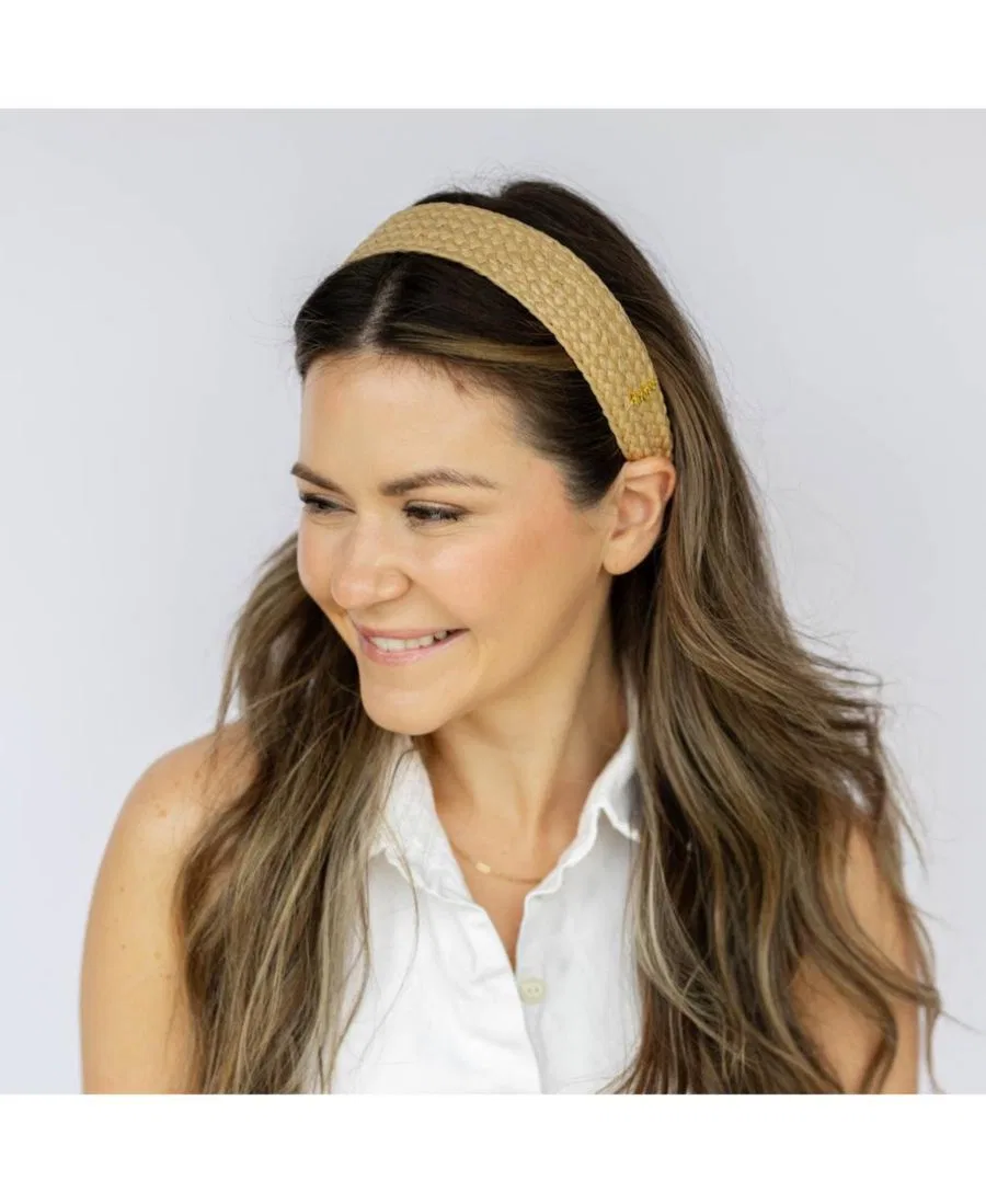 Женская широкая плетеная повязка на голову Headbands Of Hope, коричневый — фото 4