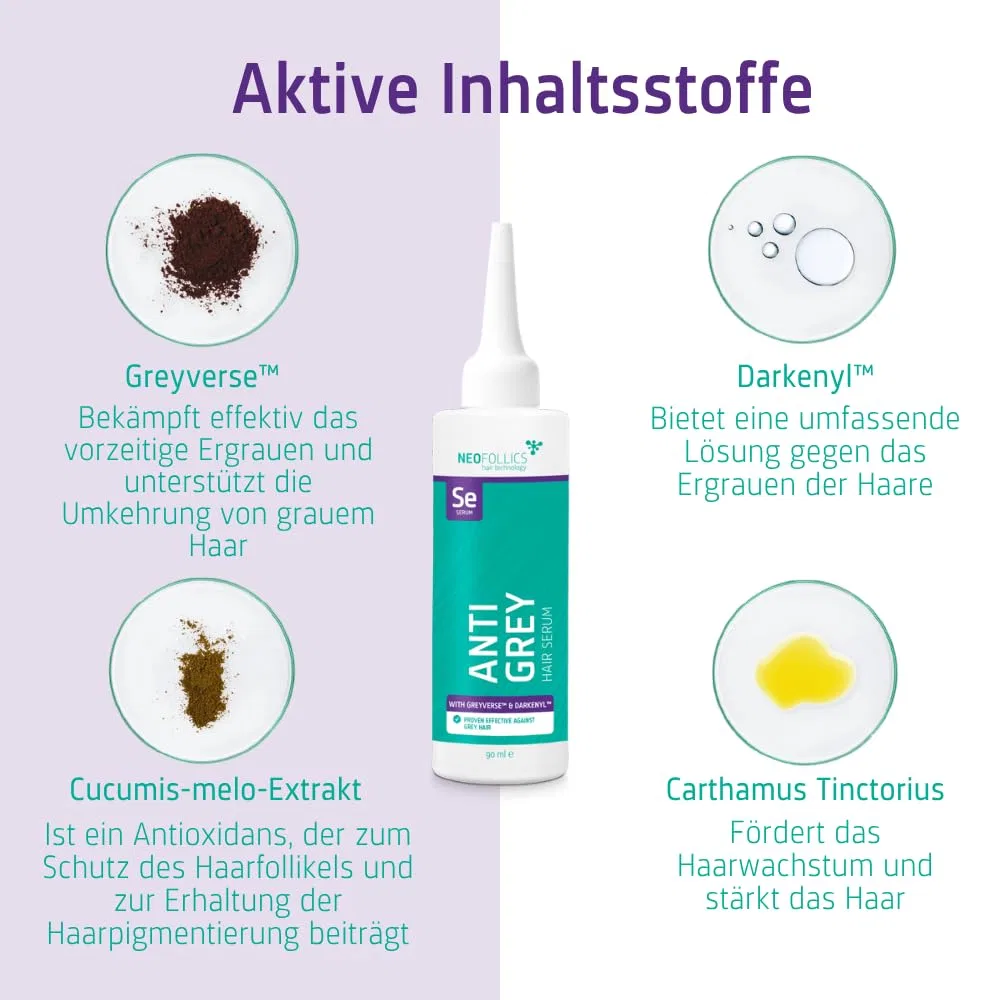 Несмываемая сыворотка для восстановления естественного цвета волос «Anti Grey Hair Serum» от Neofollics Neofollics — фото 3