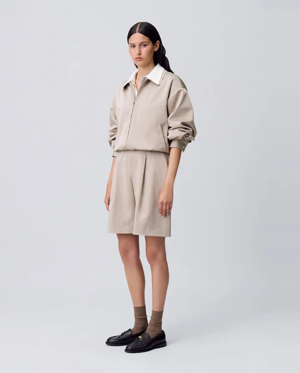 

Женские бермуды со складками Claudie Pierlot, бежевый